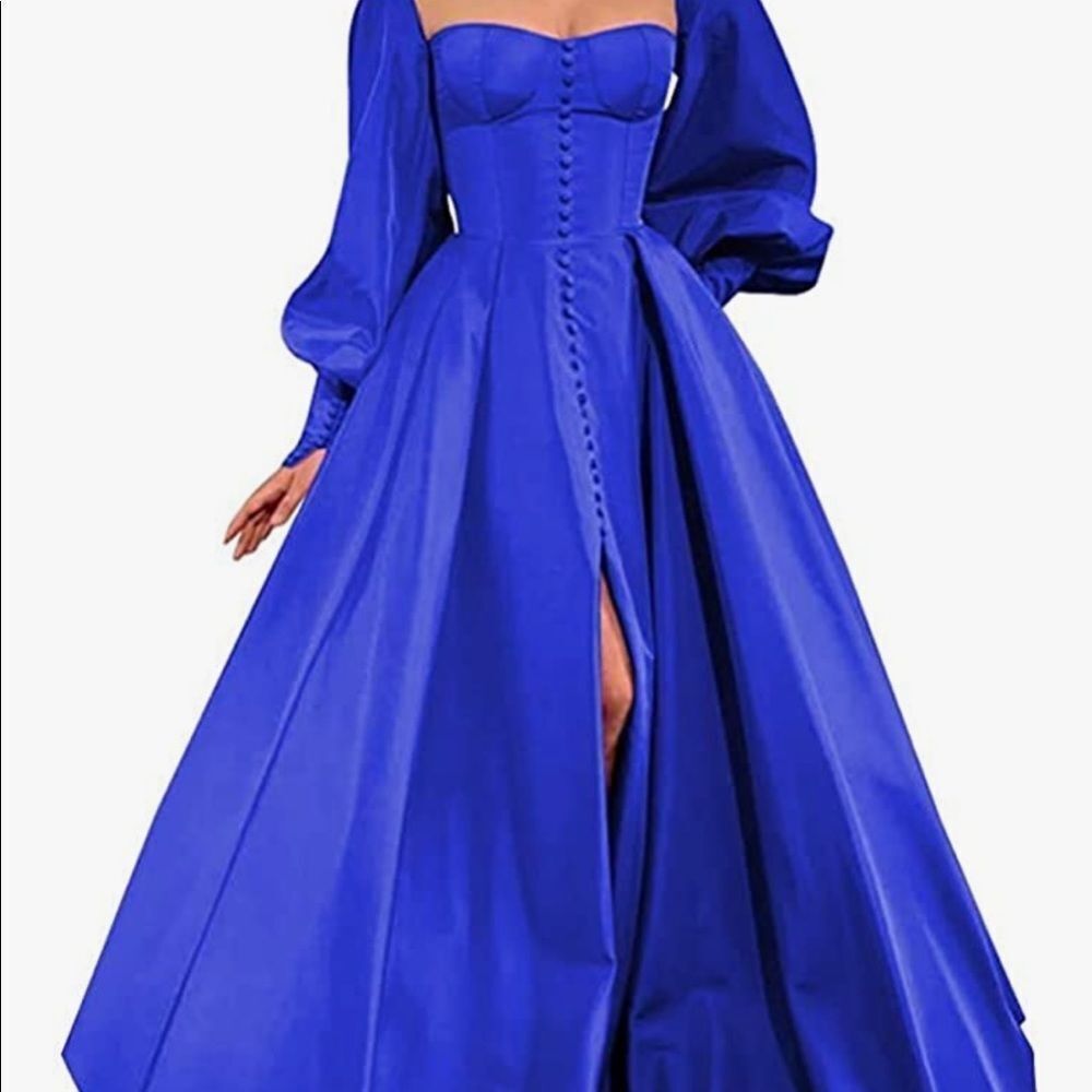Blue‎ Strapless Prom Dress Size XXL